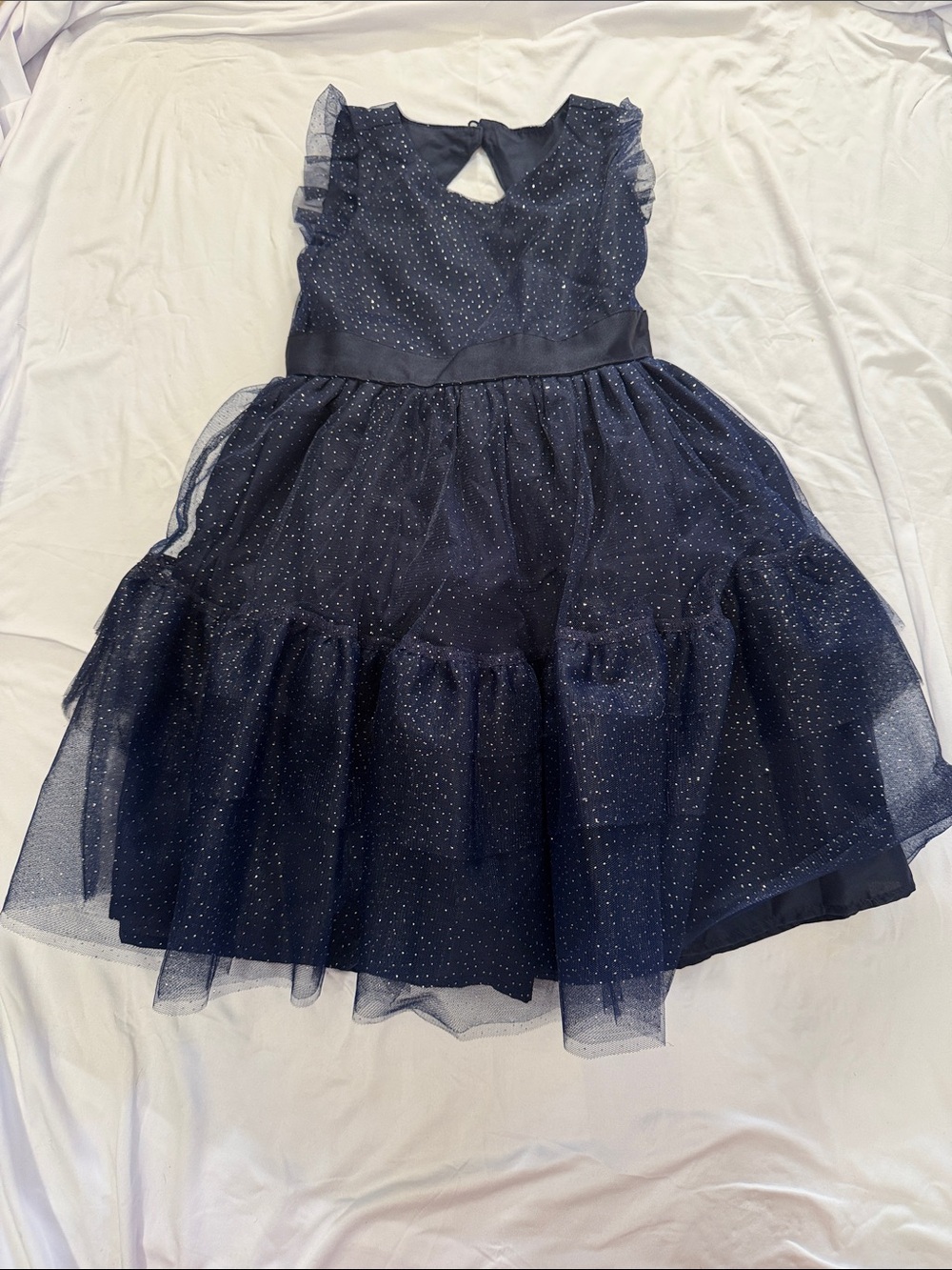 Janie and Jack Navy Glitter Tulle Dress for Girls